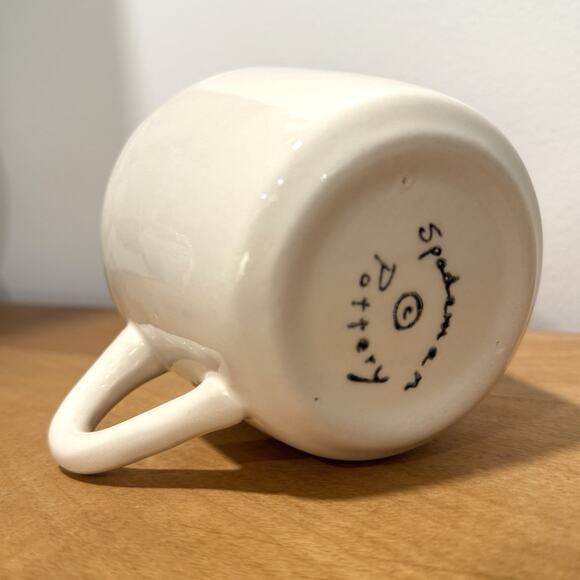 Sarah Spademan Pottery Cup Mug Animug Orange Cat Inside Vintage Collectible - Picture 5 of 7